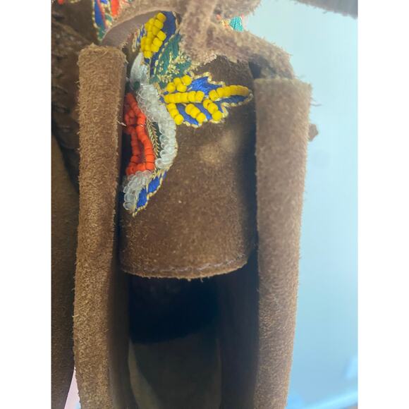 Tory Burch Huntington Beaded Floral Moccasin Flat Booties Size 5 - Picture 9 of 11